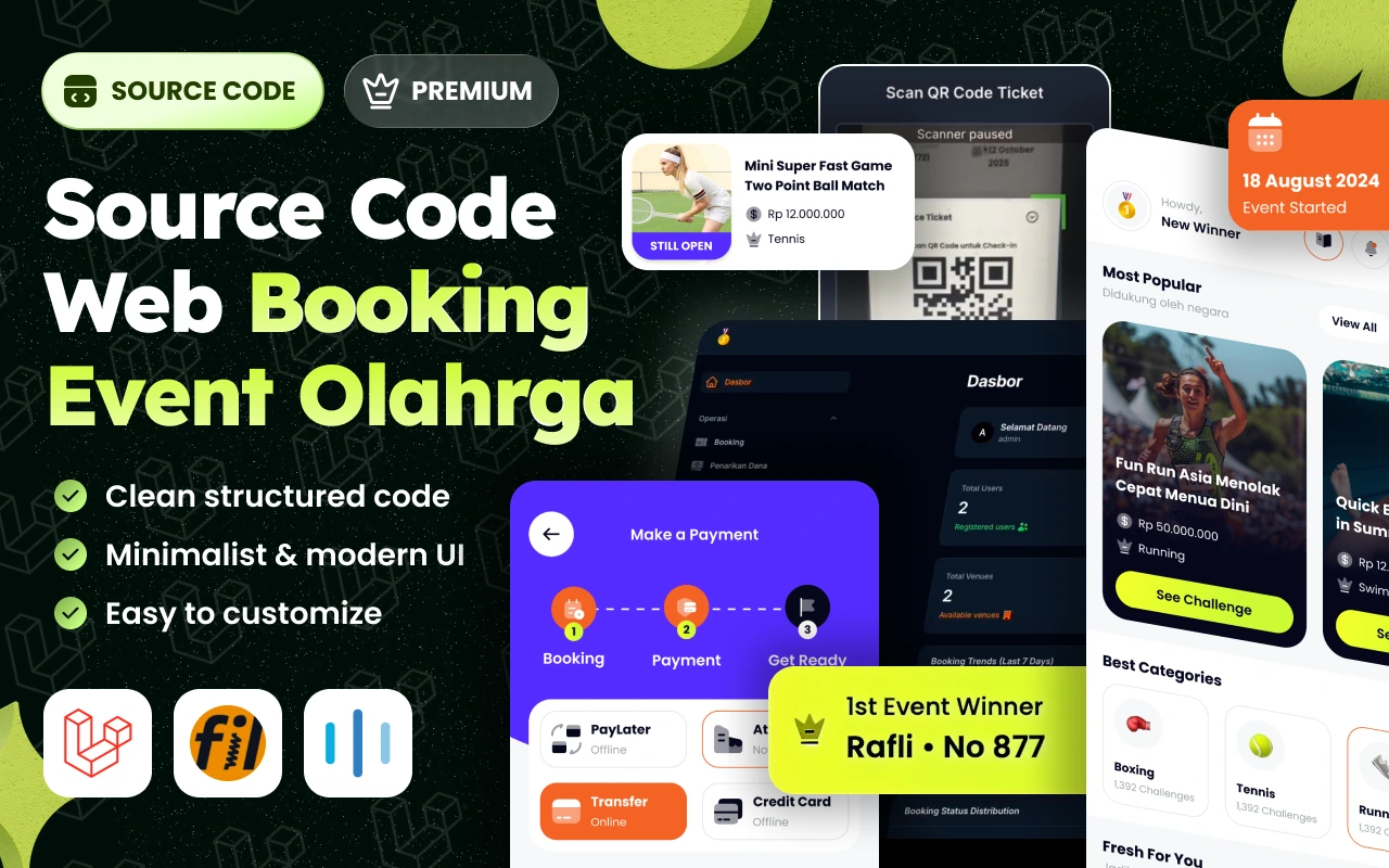 Laravel 12 FIlament Web Booking Event Olahraga